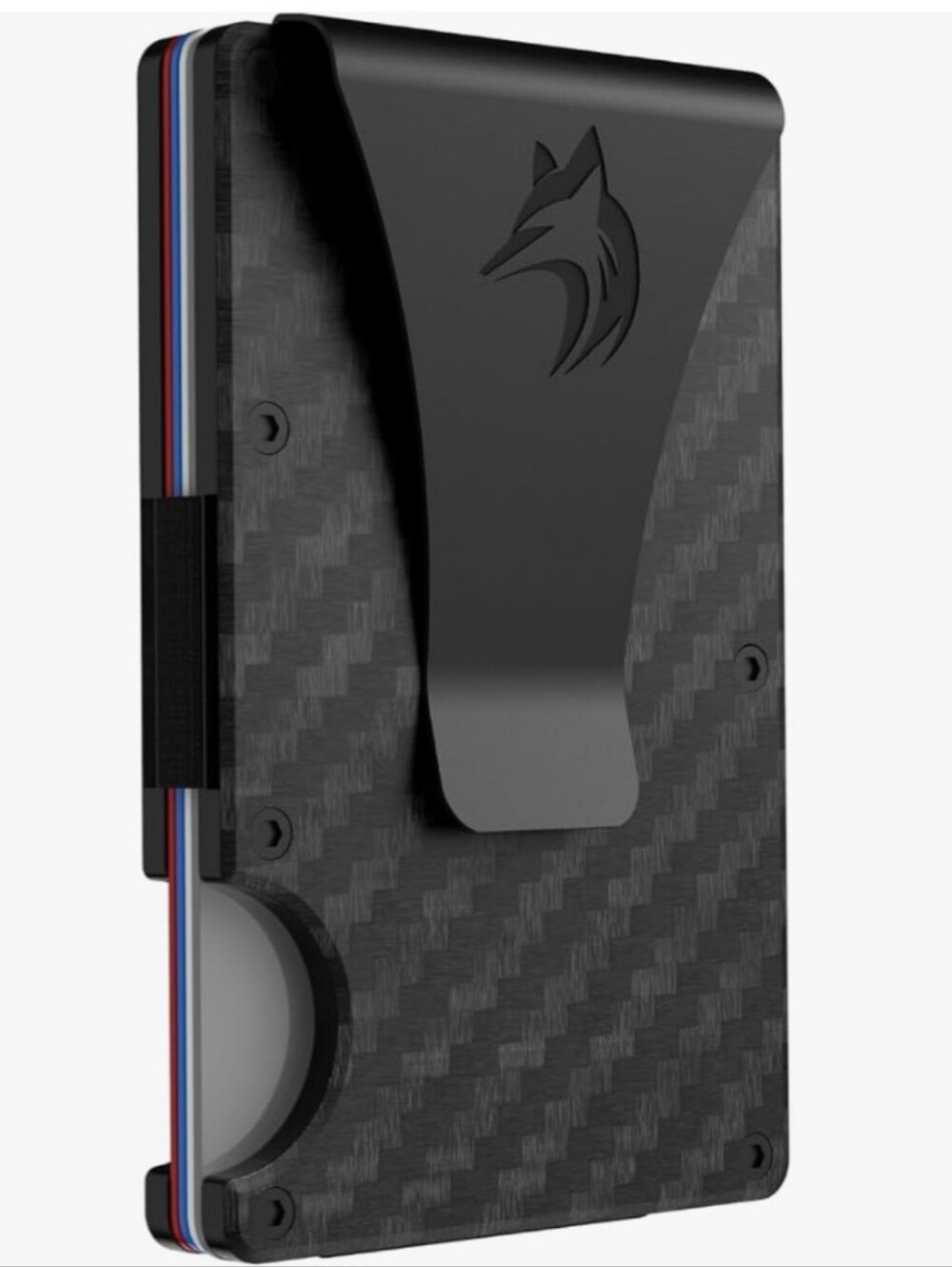 Men's Slim Carbon Fiber Minimalist Metal Wallet RFID Blocking Money Clip